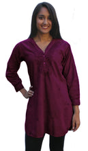 Load image into Gallery viewer, Uma Hand Embroidered Pure Cotton Shirt Tunic (Plus Sizes)
