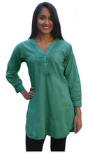 Load image into Gallery viewer, Uma Hand Embroidered Pure Cotton Shirt Tunic (Plus Sizes)
