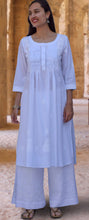 Load image into Gallery viewer, SARA Pure Cotton Hand Embroidered Long Tunic Dress Kurta: Made to Order/Customizable
