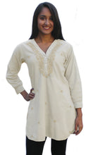 Load image into Gallery viewer, Uma Hand Embroidered Pure Cotton Shirt Tunic (Plus Sizes)
