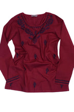 Load image into Gallery viewer, Eri Hand Embroidered Pure Cotton Short Tunic Top
