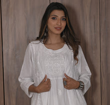 Load image into Gallery viewer, URVI 100% Cotton Hand Embroidered Chinkankari Long Kurta , Three Pcs. Suit Set
