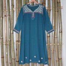 Load image into Gallery viewer, ANJANI Georgette, Hand Embroidered long Kurta
