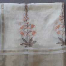 Load image into Gallery viewer, Chanderi Dupatta Hand Embroidery/ Chikankari with Mukaish work

