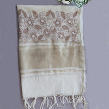 Load image into Gallery viewer, Chanderi Dupatta Hand Embroidery/ Chikankari with Mukaish work
