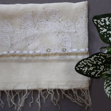 Load image into Gallery viewer, Chanderi Dupatta Hand Embroidery/ Chikankari with Mukaish work
