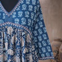 Load image into Gallery viewer, SRISHTI Pure Cotton Block Print, Red Long Tunic/Kurta Dress  Regular and Plus Sizes
