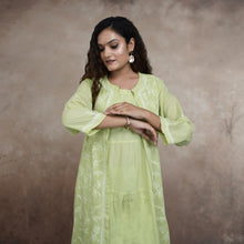 Load image into Gallery viewer, URVI, Pure Cotton Hand Embroidered Chinkankari Long Kurta , Three Pcs. Suit Set
