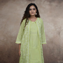 Load image into Gallery viewer, URVI, Pure Cotton Hand Embroidered Chinkankari Long Kurta , Three Pcs. Suit Set
