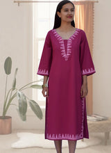 Load image into Gallery viewer, Vidya Kaftan Cotton Tunic Dress
