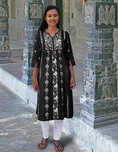 Load image into Gallery viewer, Nilsa Hand Embroidered Pure Soft Cotton Long Tunic Kurta Dress: Made to Order/Customizable

