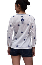 Load image into Gallery viewer, LISA Pure Cotton Han Embroidered Boho Top, Blouse
